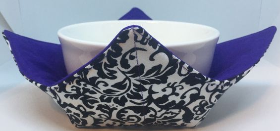 Black and White Damask Small Bowl Caddy OCG-BLACKANDWHITEDA-119