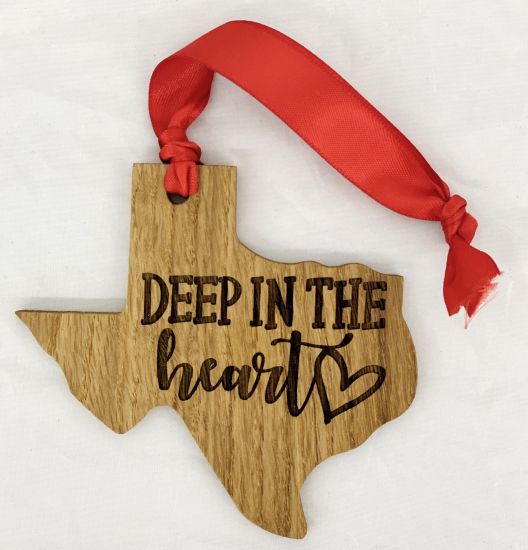 "Deep in the Heart" Wooden Texas Ornament PT-DEEPINTHEHEARTW-129