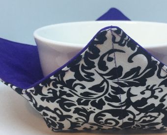 Black and White Damask Small Bowl Caddy OCG-BLACKANDWHITEDA-119